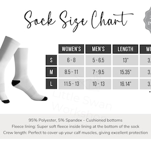 Sock Size Chart, AOP Sublimation Sizing Guide, 2 versions included