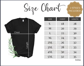 Gildan 5000 Size Chart, G500 Sizing Guide