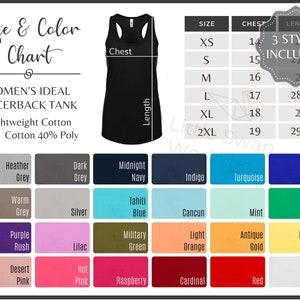 Next Level 1533 Color Chart Next Level Tank Top 1533 Size and Color ...