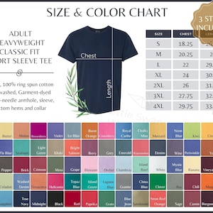 Comfort Colors 1717 Color Chart, Comfort Colors 1717 Size and Color ...