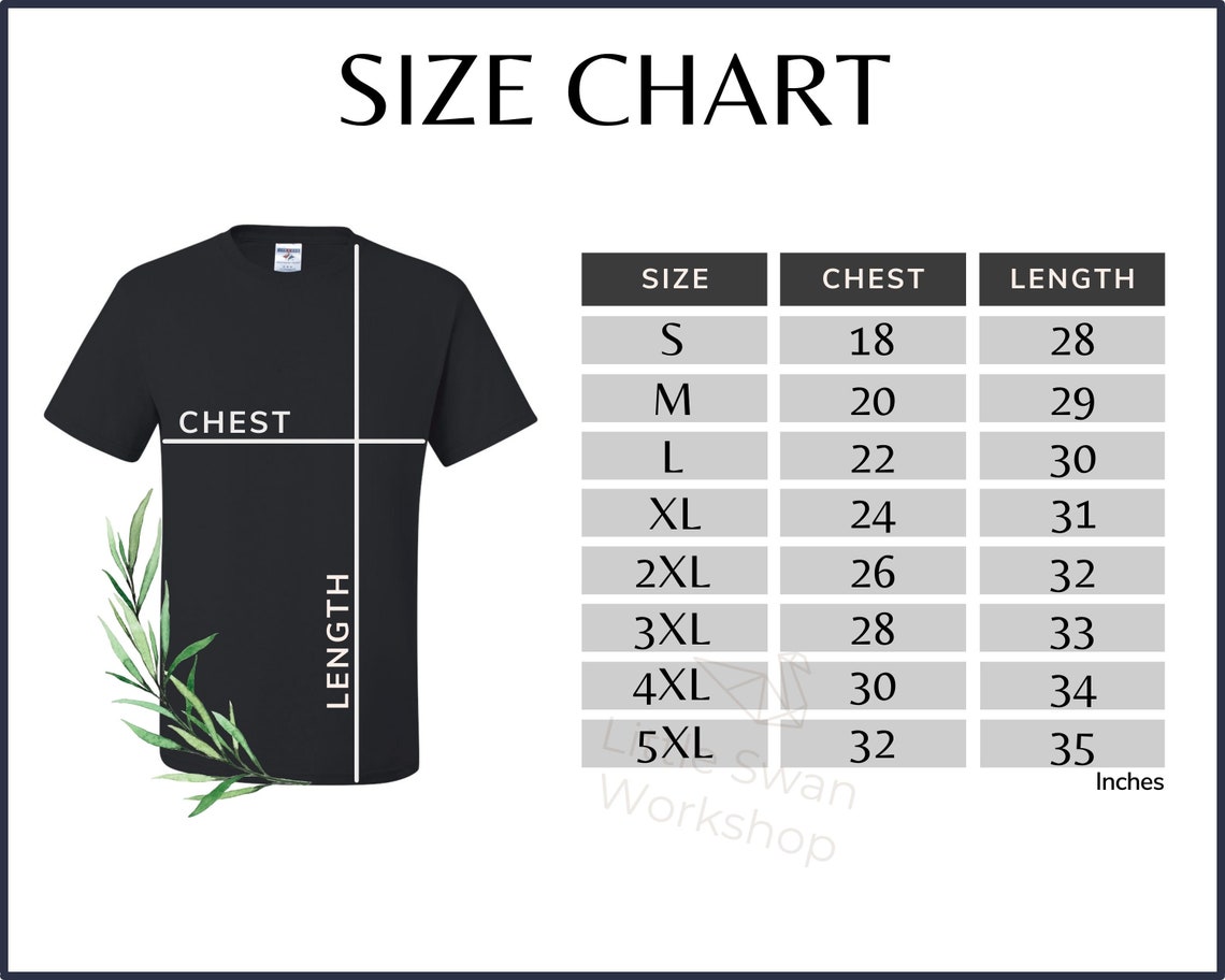 Jerzees 29MR Size Chart Jerzees 29MR Size Guide Jerzees 29 | Etsy