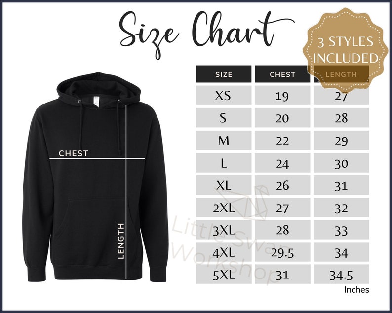 SS4500 Size Chart SS4500 Hooded Sweatshirt Size Guide Independent SS ...