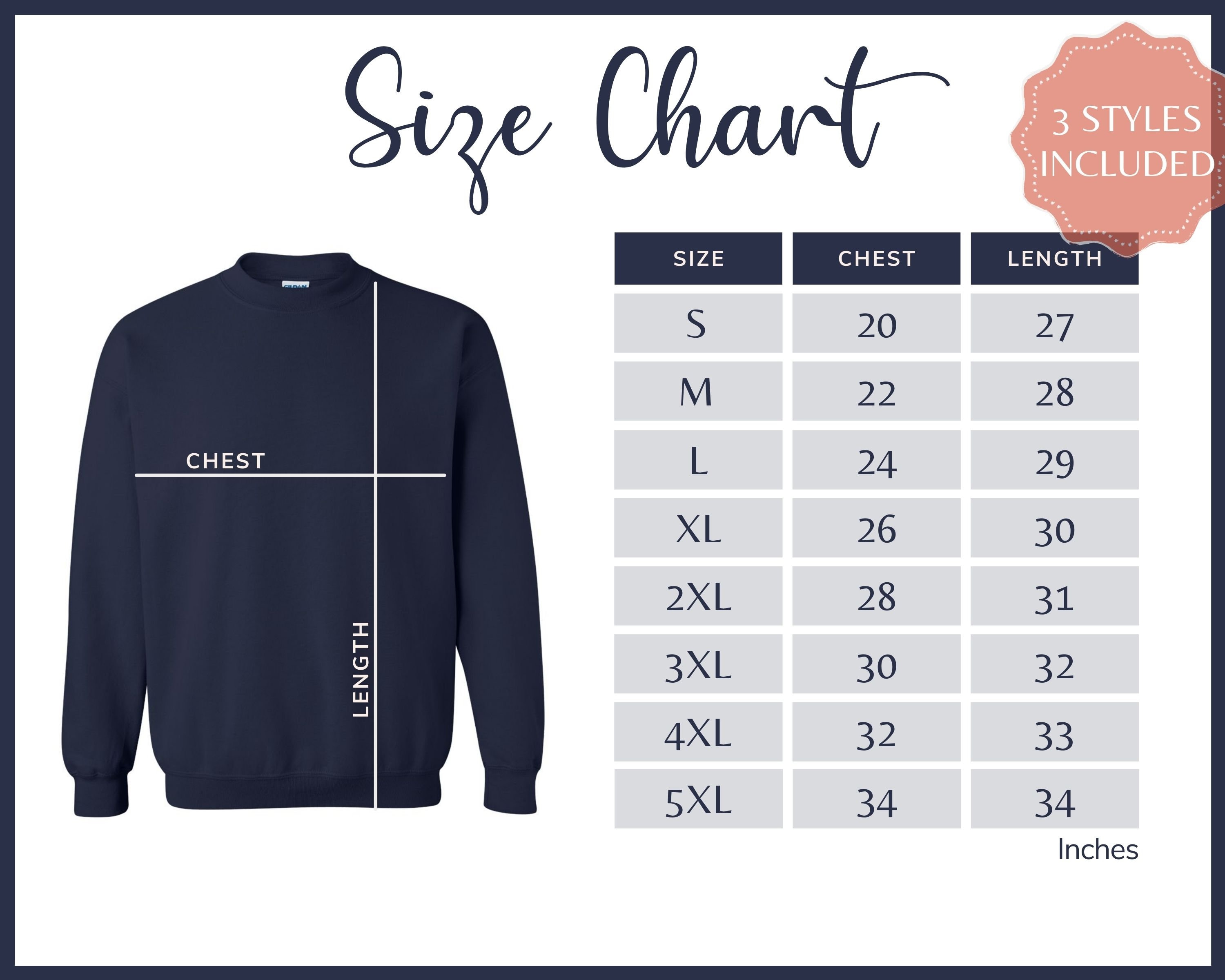 Gildan 18000 Size Chart Gildan G180 Sweatshirt Size Table - Etsy UK