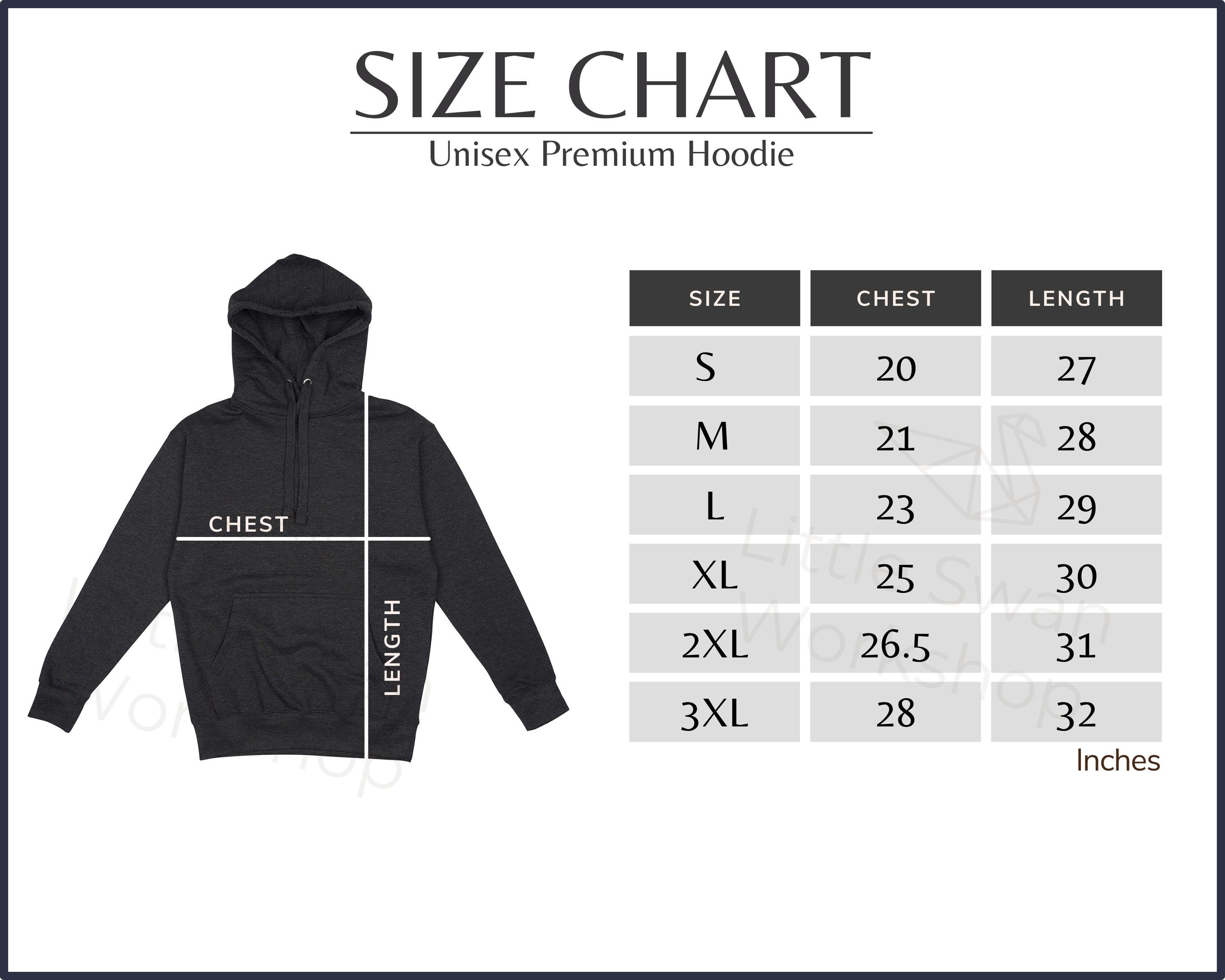 Cotton Heritage M2580 Size Chart - Black Mockup (digital Download