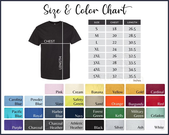 Alstyle 1301 Color Chart Alstyle 1301 