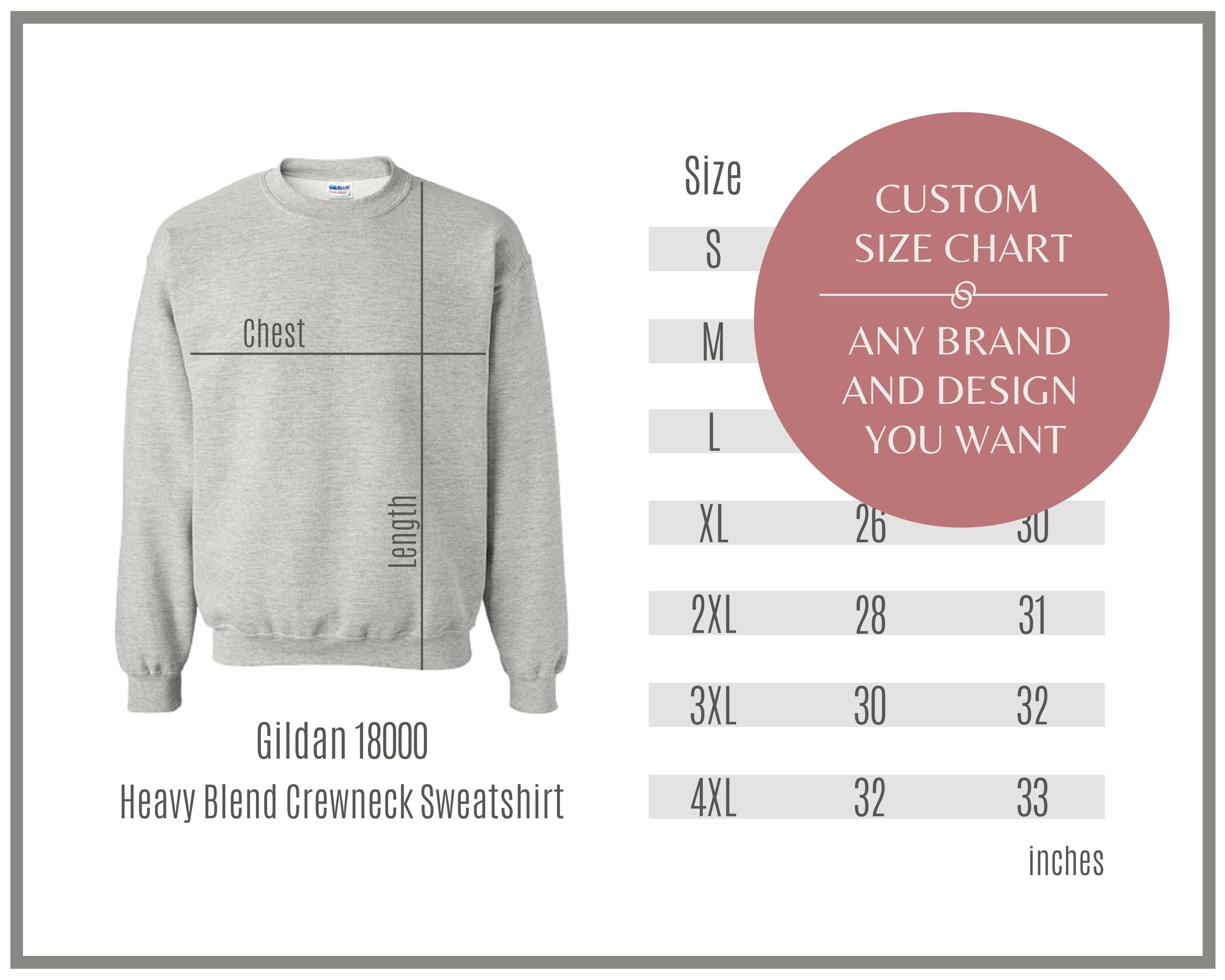 Custom Size Chart Customized Size Guide for Any Design You - Etsy UK