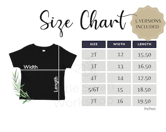 Rabbit Skins 3321 Size Chart, Toddler Fine Jersey T-shirt Size Guide