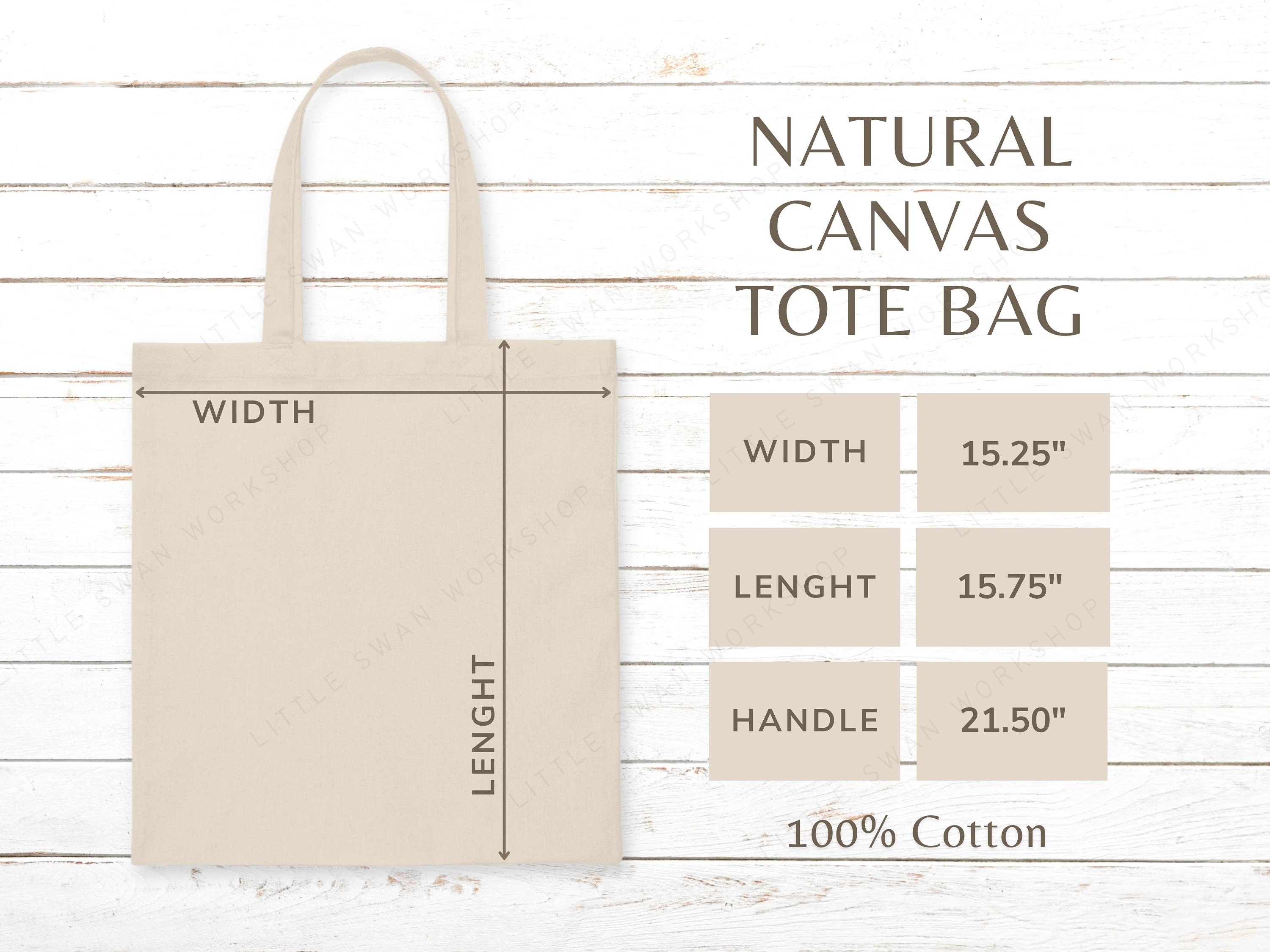 Canvas Tote Bag Size Chart Tote Mockup Size Guide B150 - Etsy Canada