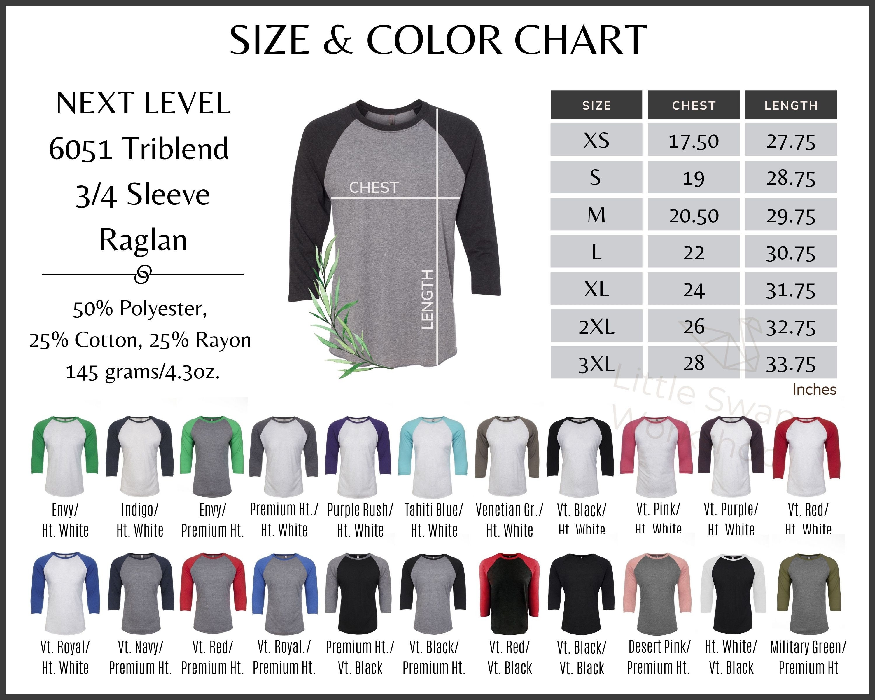 Next Level 6051 Unisex Raglan T-Shirt - Vintage Navy & Premium Heather Blend, Small 8 thumbnail image