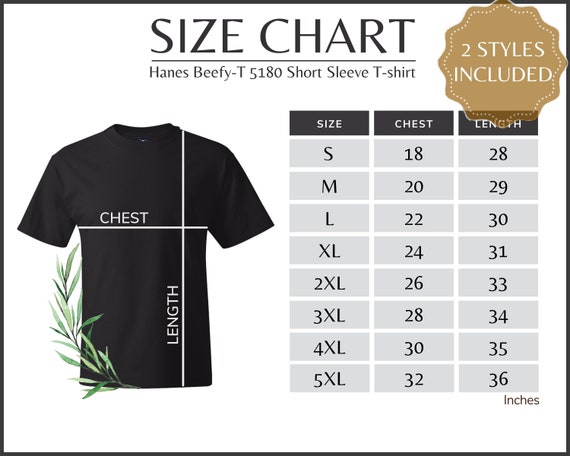Hanes Long Size Chart