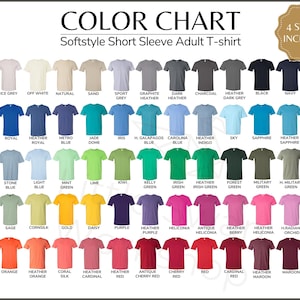 Carta de colores Gildan 64000, Guía de colores G640 Every, Tabla de colores, Todos los colores actualizados