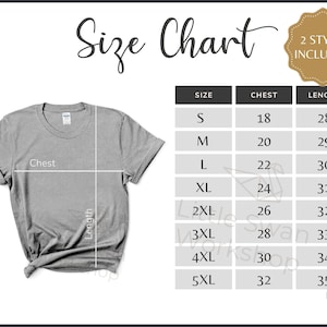 gildan g500 size chart