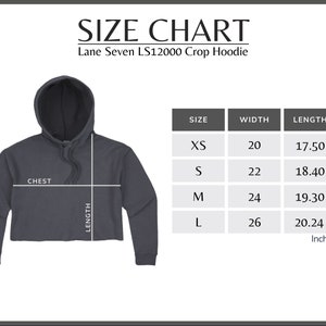 Lane Seven LS12000 Size Chart LS12000 Crop Hoodie Size Guide LS12000 ...