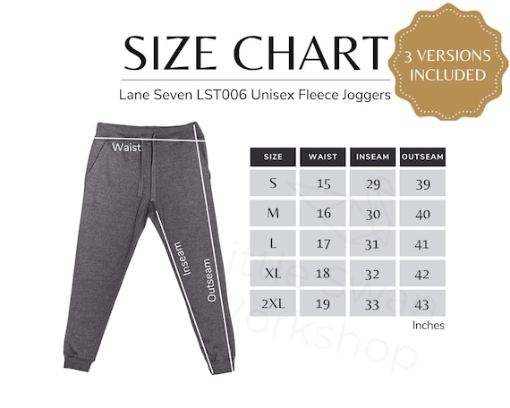 alound FLEECE SET UP Lサイズ Lane Seven Fleece Joggers Size Chart (digital Download) - Etsy