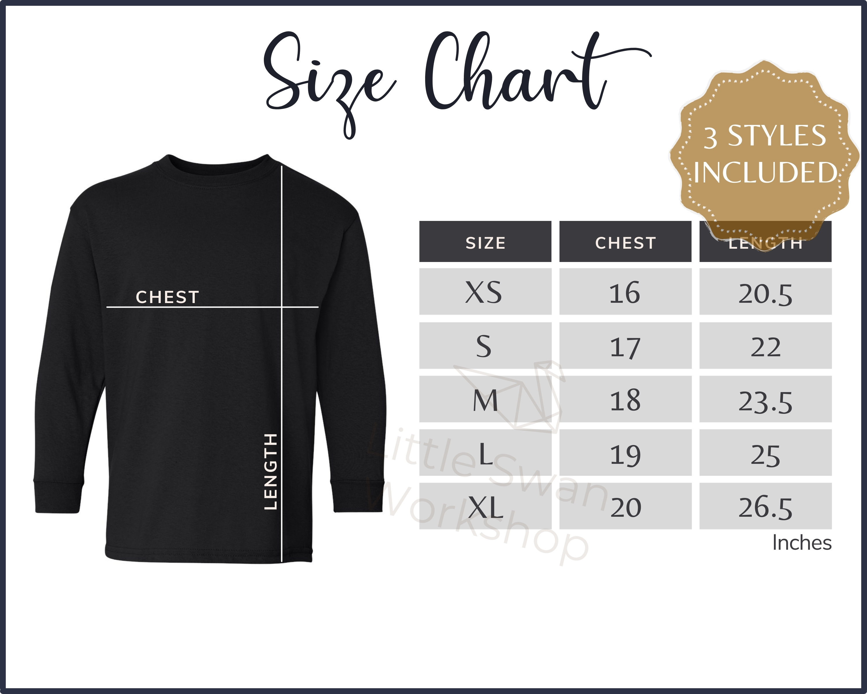 Gildan 5400B Size Chart Gildan G540B Youth Long Sleeve Tshirt Size ...