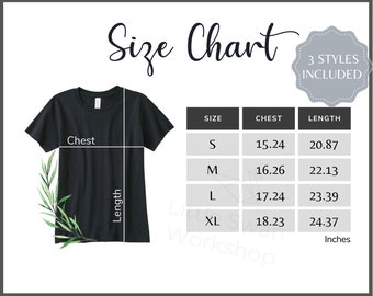 Bella Canvas 3001Y Size Chart, Youth BC Tee Size Guide, 3001 Y Sizing Table