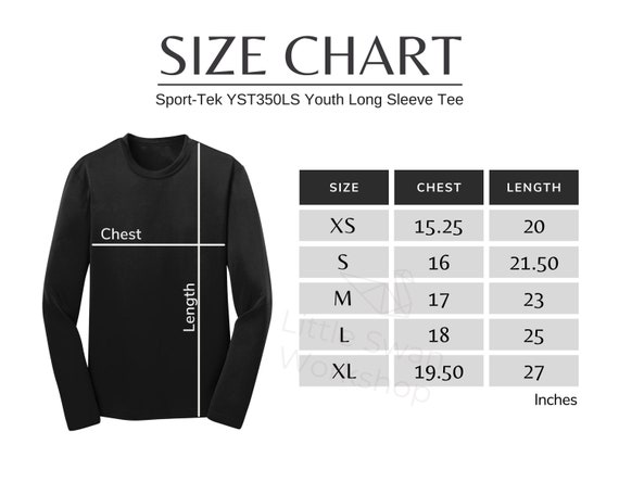 トップス VALLAD ITEM TEE M size Sport-tek YST350LS Size Chart, Youth Long Sleeve Tee Size Table - Etsy