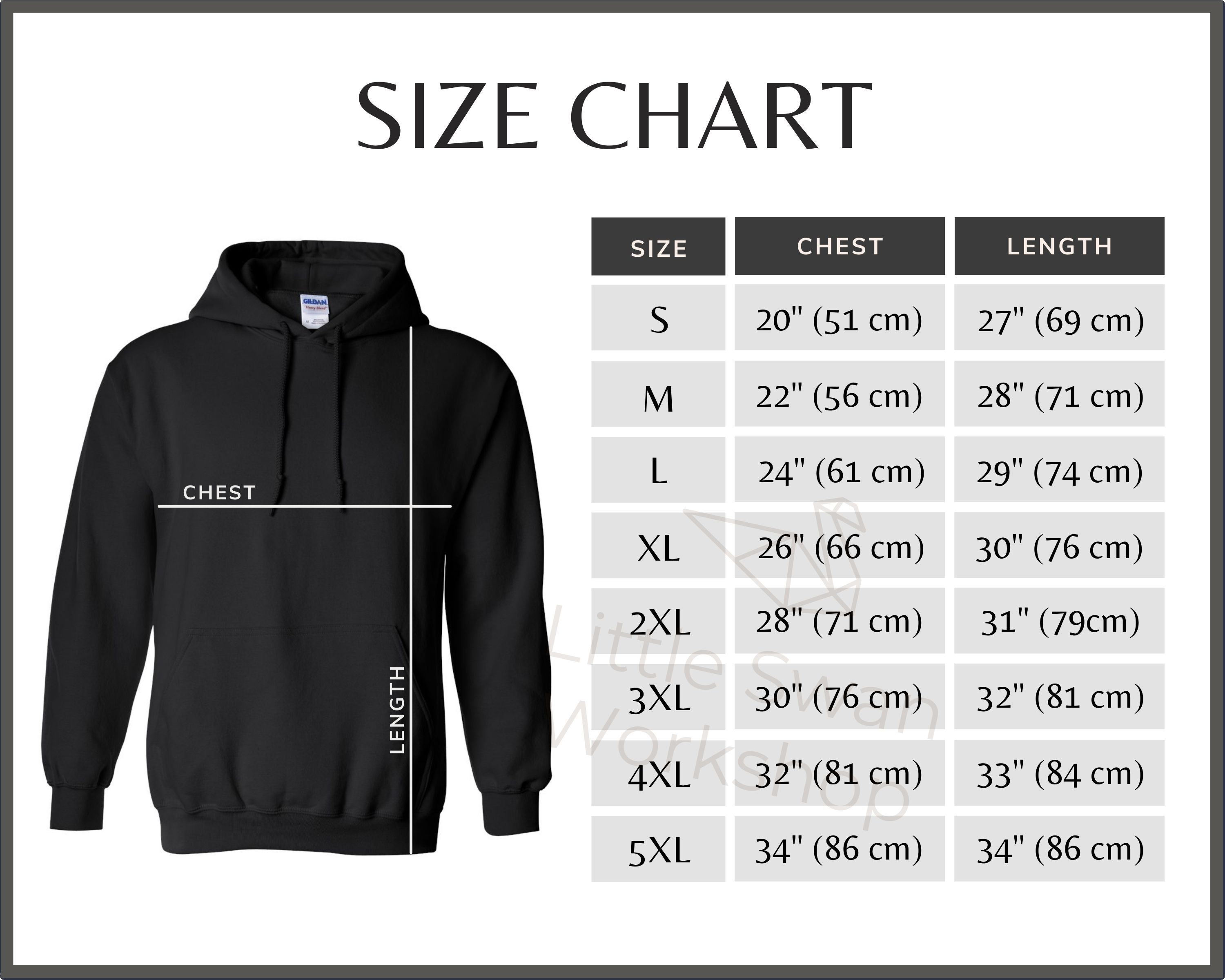 KNOSIS 蛇デザイン フーディ Mサイズ GILDAN Gildan 18500 Metric Size Chart - G185 Hooded Sweatshirt Size Guide
