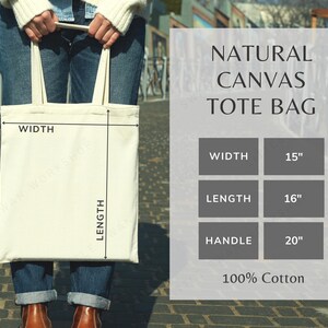 Canvas Tote Bag Size Chart: Liberty Bags OAD113 (Digital Download) image 2