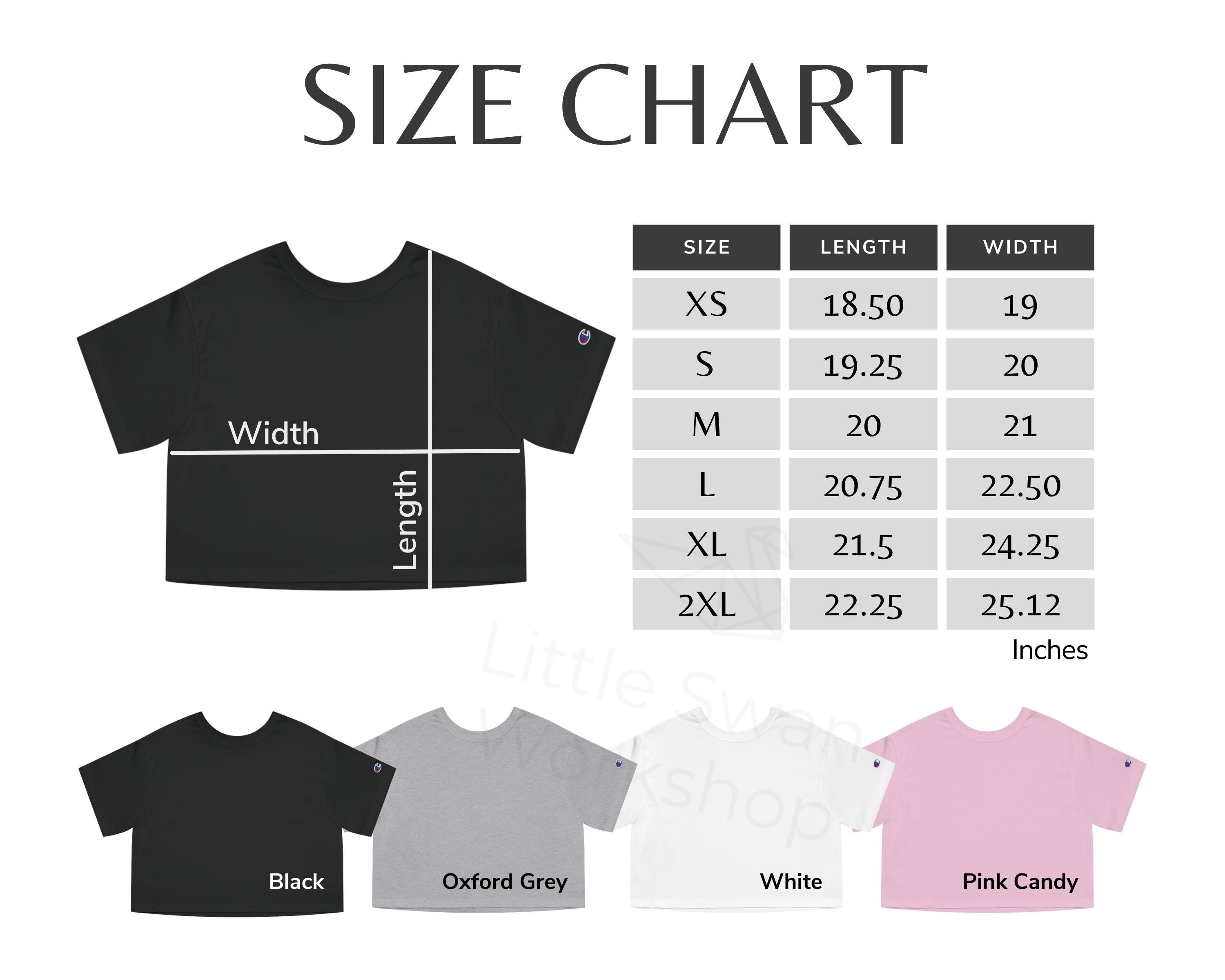 common Tシャツ　Lサイズ Champion Cropped T-shirt Size Chart, T453W Sizing Guide (digital