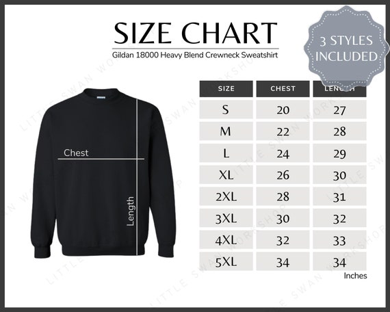 Gildan 18000 Size Chart Gildan G180 Sweatshirt Size Table Gildan 1800  Mockup and Size Chart White Background Gildan 18000 Size Guide -  Canada