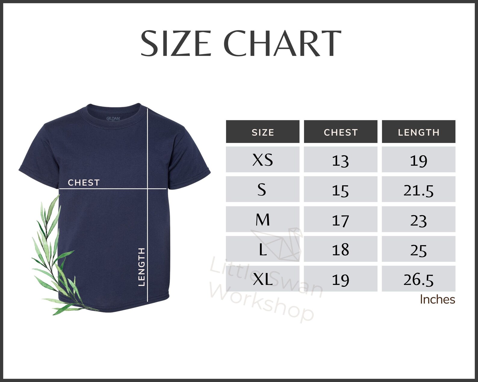 gildan dryblend size chart