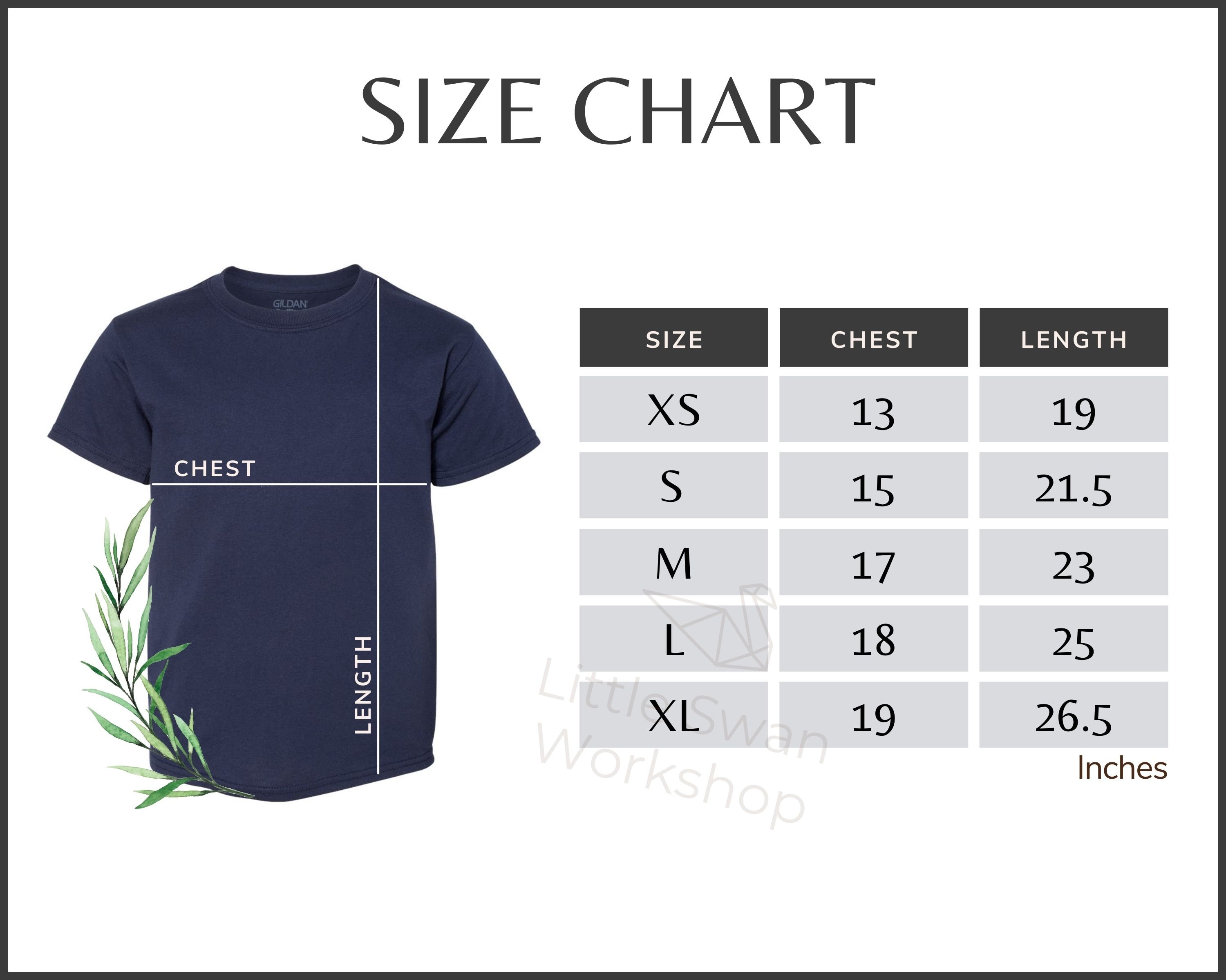 Gildan 8000B Size Chart Gildan G800B Youth Dryblend T-shirt - Etsy UK