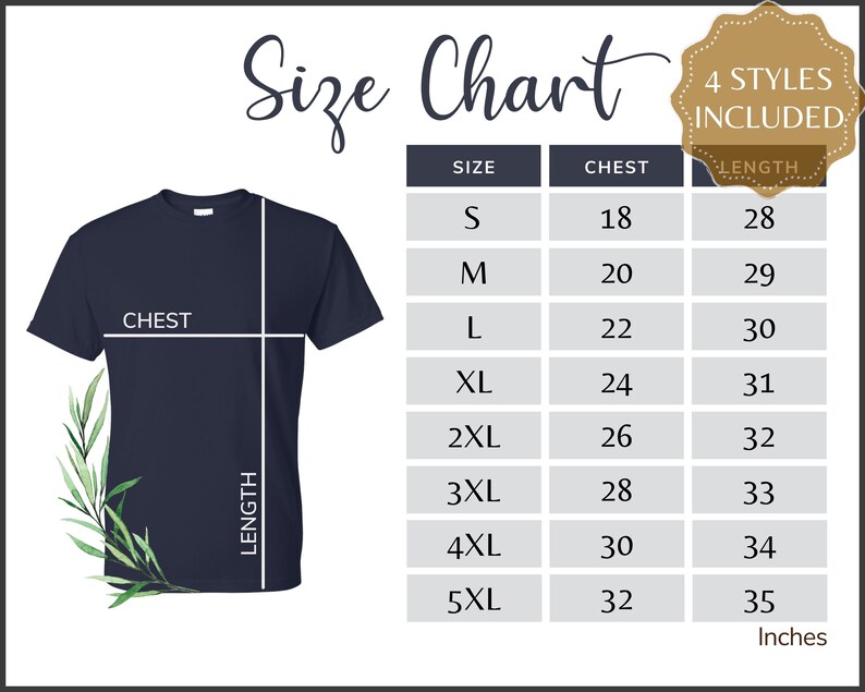 gildan size chart