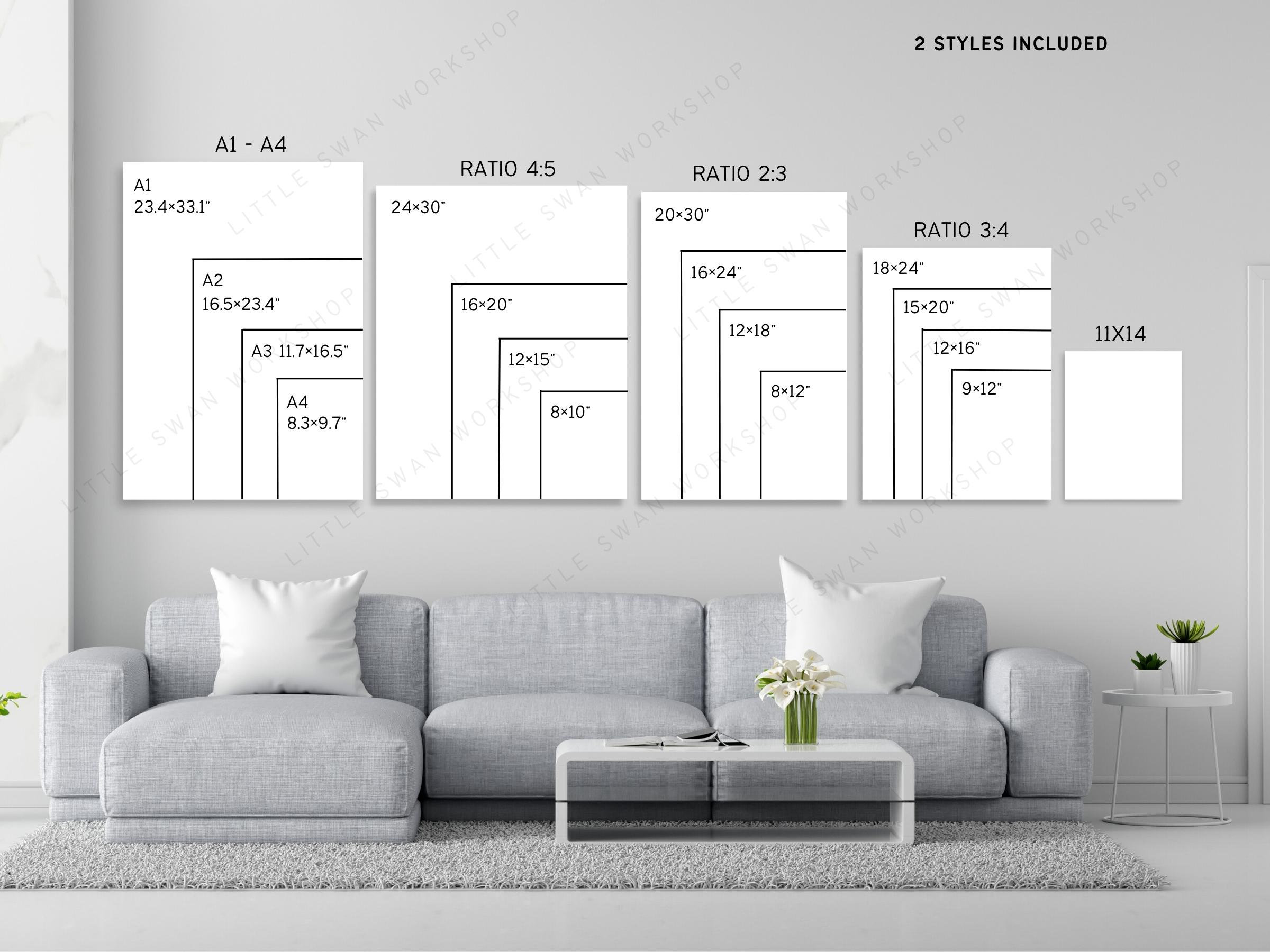 Frame Size Comparison -  UK