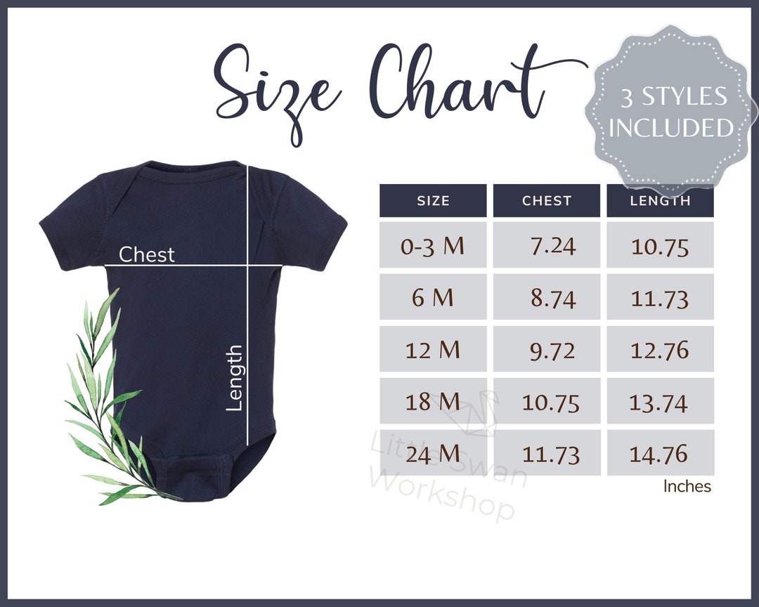 Rabbit Skins 4400 Size Chart Infant Baby Bodysuit Size Table Rabbit ...