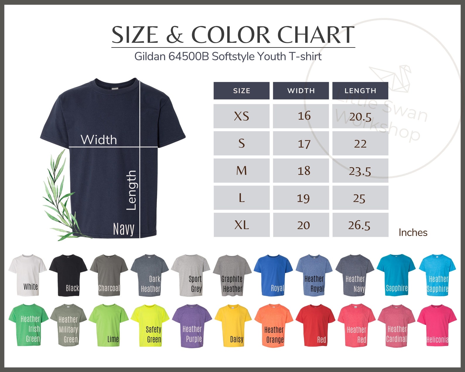 Gildan T Shirt Size Chart Youth