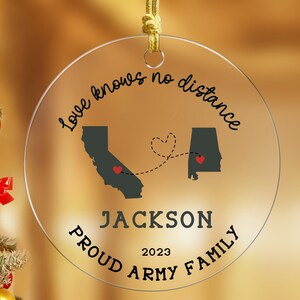 Custom Army Christmas Ornament Gift for Army Family Personalized Christmas Army Gift for Army Mom Deployment Gift Military Custom Ornament
