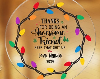 Friendship Ornament Personalized Christmas Friends Gift for Bestie Holiday Keepsake Custom Friend Gift Christmas BFF Keepsake Ornament