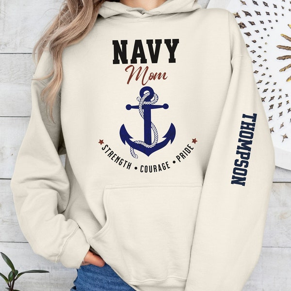 Custom Navy Mom Shirt, Navy Mom Sweatshirt, Military Mom Gift, Personalized Navy Mom hoodie, Proud Navy Mama
