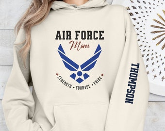Custom Air Force Mom Shirt, Air Force Mom Sweatshirt, Military Mom Gift, Personalized Air Force Mom tee, USAF hoodie, Proud Air Force Mom