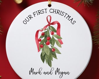 First Christmas Together Ornament Personalized Acrylic Christmas Ornament: Our First Christmas Married Keepsake HOME & LIVING