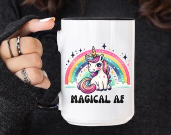 Unicorn Mug, Rainbow Mug, Sassy Unicorn coffee cup, Gift for Unicorn Lover, Fantasy Mug, Sarcastic mug, Gifts for Friend, Horse Mug