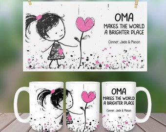 Oma Mug, Oma Gifts, New Oma Gift, Grandkids Names Mug, Custom Oma Coffee Mug, Gift for Oma, Best Oma Ever, Soon to be Oma