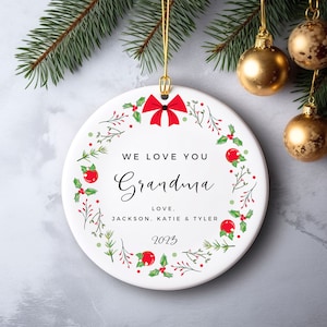 Custom Grandma Christmas Ornament, Personalized 2023 Ornament, Gift from Grandkids, Nana Ornament, Gift for Grandma, Grandparent Ornament