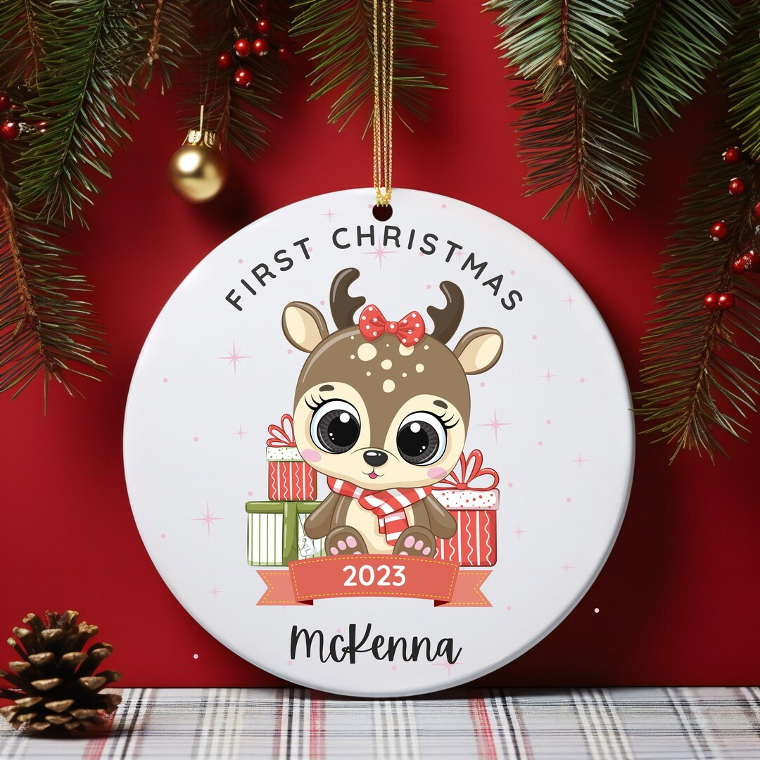 Baby First Christmas Ornament 2023, Personalized First Christmas Ornament, Custom Baby Xmas