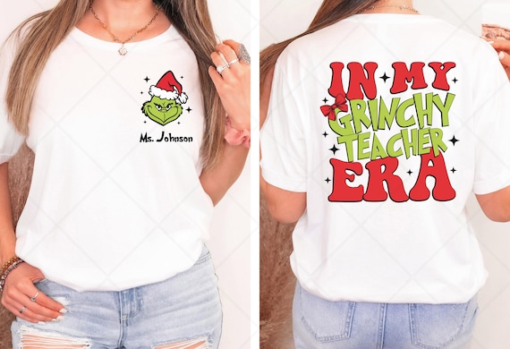 Christmas Teacher Shirt Personalized Cute Teacher Christmas Sweatshirt  Gift for Teacher Appreciation Gift Custom Holiday Teacher Shirt