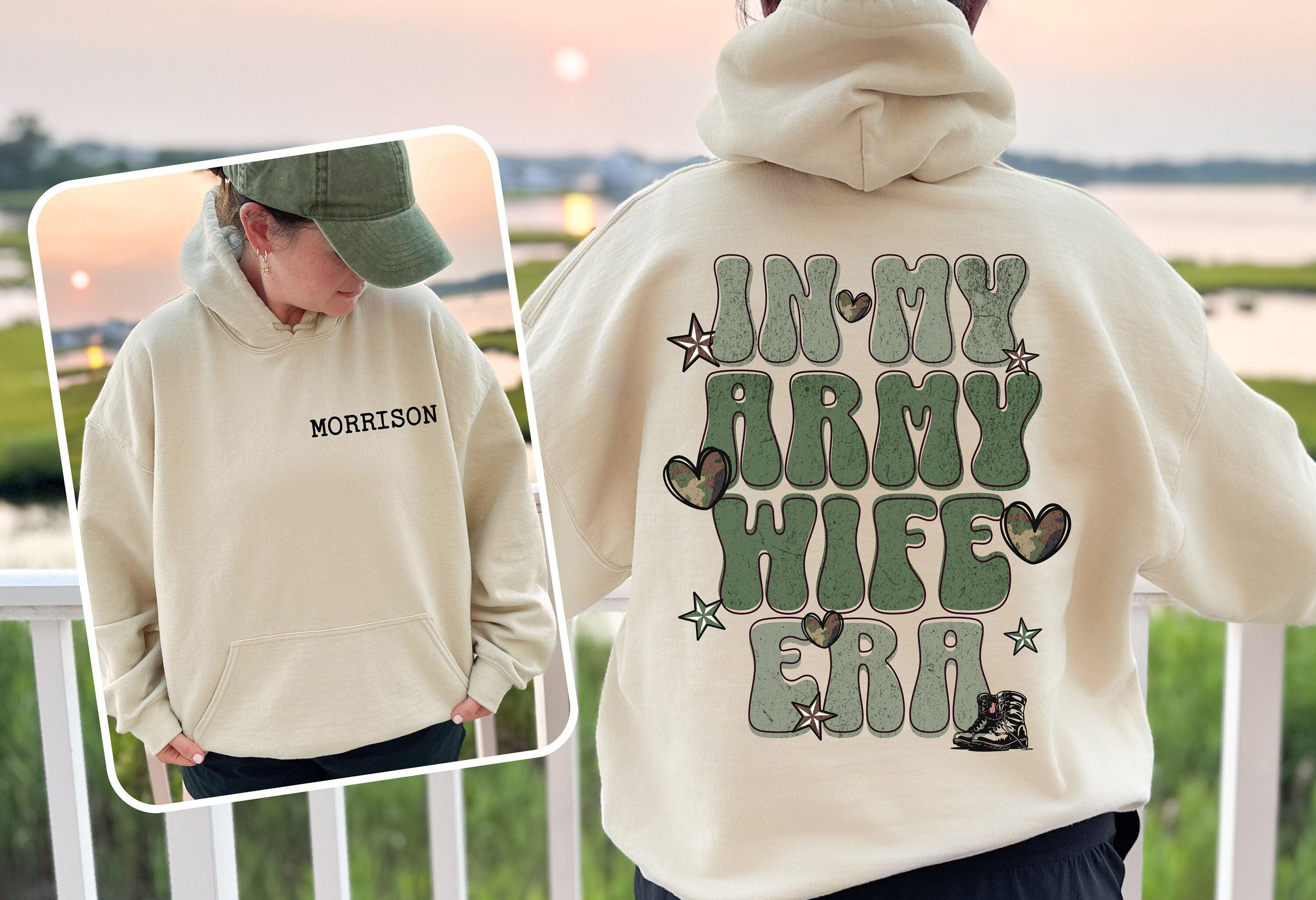 Army Wife Hoodie Etsy