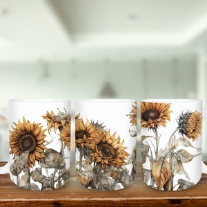 Sunflower Mug, Sunflower Gifts, Floral Mug, Gift for Mom, Gift for Grandma, Gifts For Her, Gardener Mug, Christmas Gift for Her