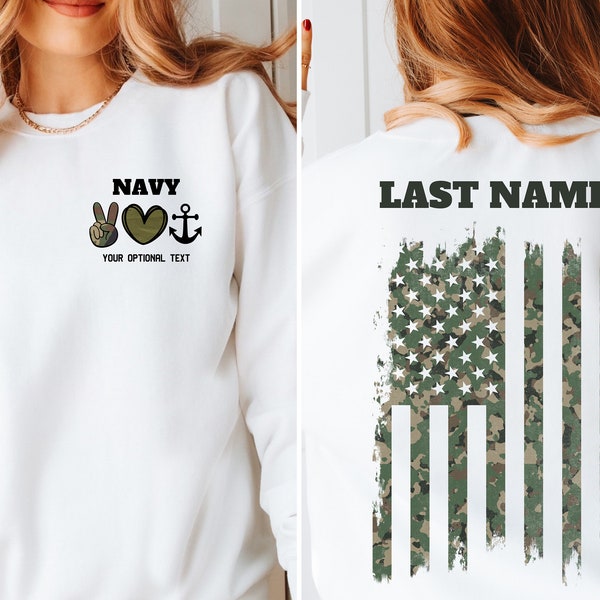 Custom Navy Shirt, Navy Sweatshirt Military Gift, Personalized Navy tee, Navy gift, Navy Wife, Navy Mom, Navy Girlfriend, Navy Sister