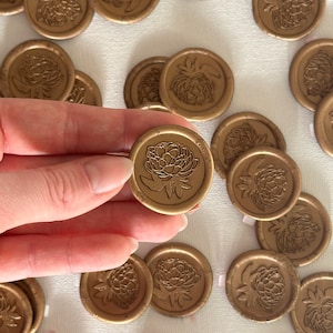 Wedding Wax Seal Stickers | Handmade Wax Seals | DIY Wax Seals | Self-Adhesive | Wedding Invitations | Floral Design | Luxury Wax Seals