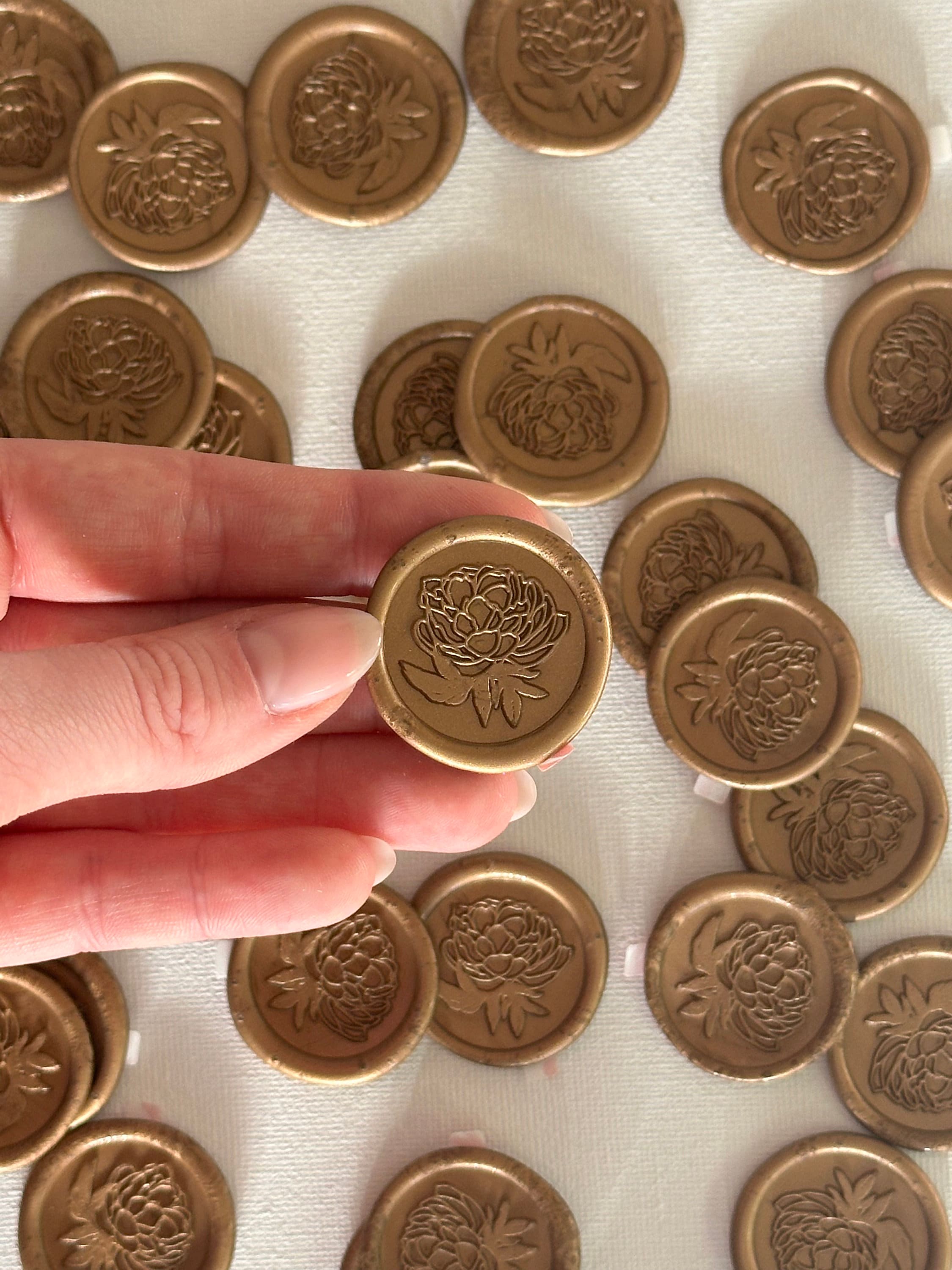 Wedding Wax Seal Stickers | Handmade Wax Seals | DIY Wax Seals | Self-Adhesive | Wedding Invitations | Floral Design | Luxury Wax Seals