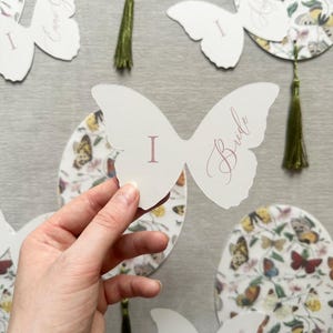 Personalized Butterfly Wedding Escort Cards | Tassel Place Cards