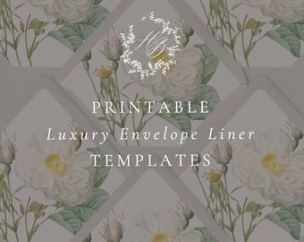 Vintage Floral Envelope Liner Templates: DIY Printable Liners (PDF Download, 6 Sizes)