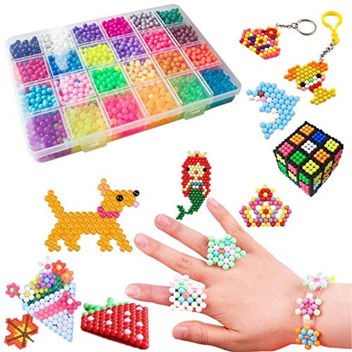 Water Fuse Bead Kit 4000Pcs Magic Water Sticky Beads 24 Etsy