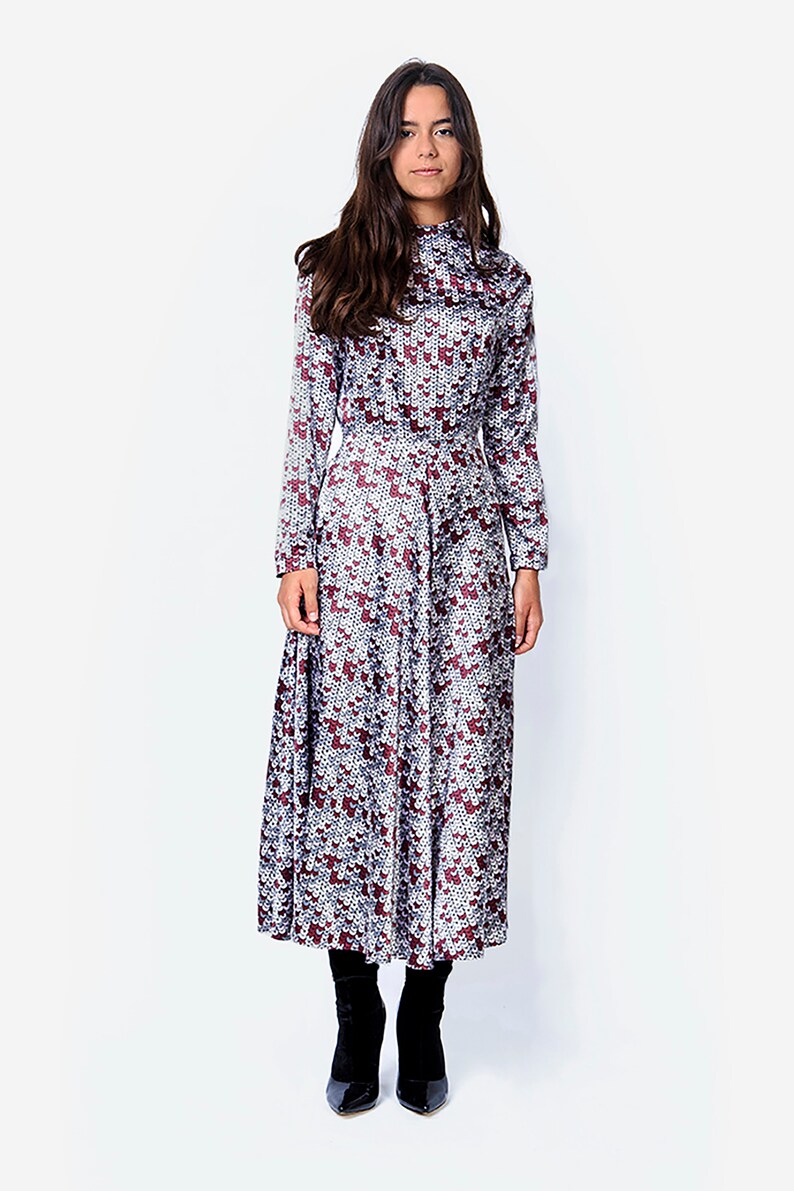 Berry Coloured Printed Dress image 3